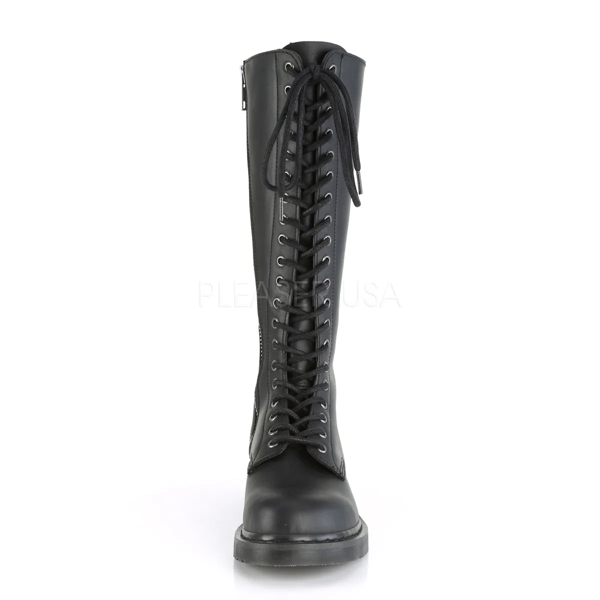 1 Inch Heel BOLT-400 Black Vegan Leather