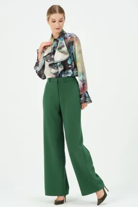 135-Grace Pants Wide Leg Green