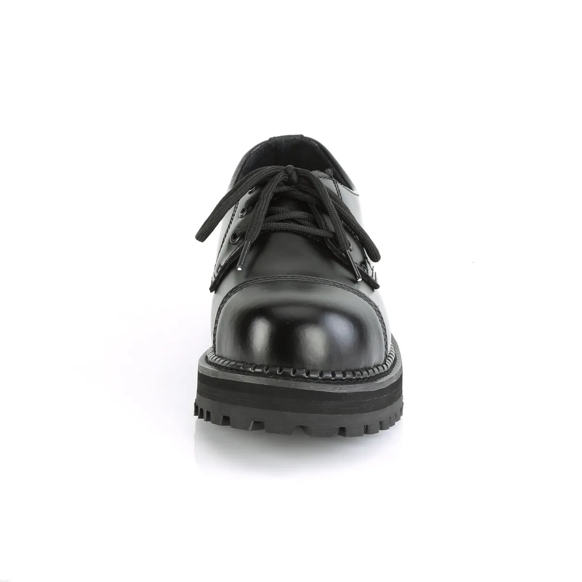 3 Eyelet RIOT-03 Black Leather