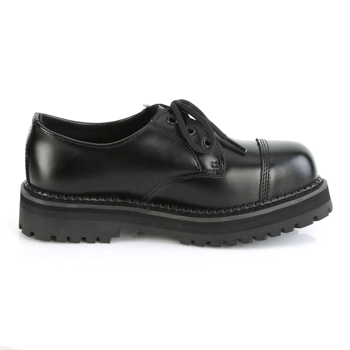 3 Eyelet RIOT-03 Black Leather