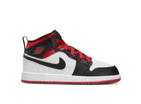 Air Jordan 1 Mid White Gym Red Black (PS)