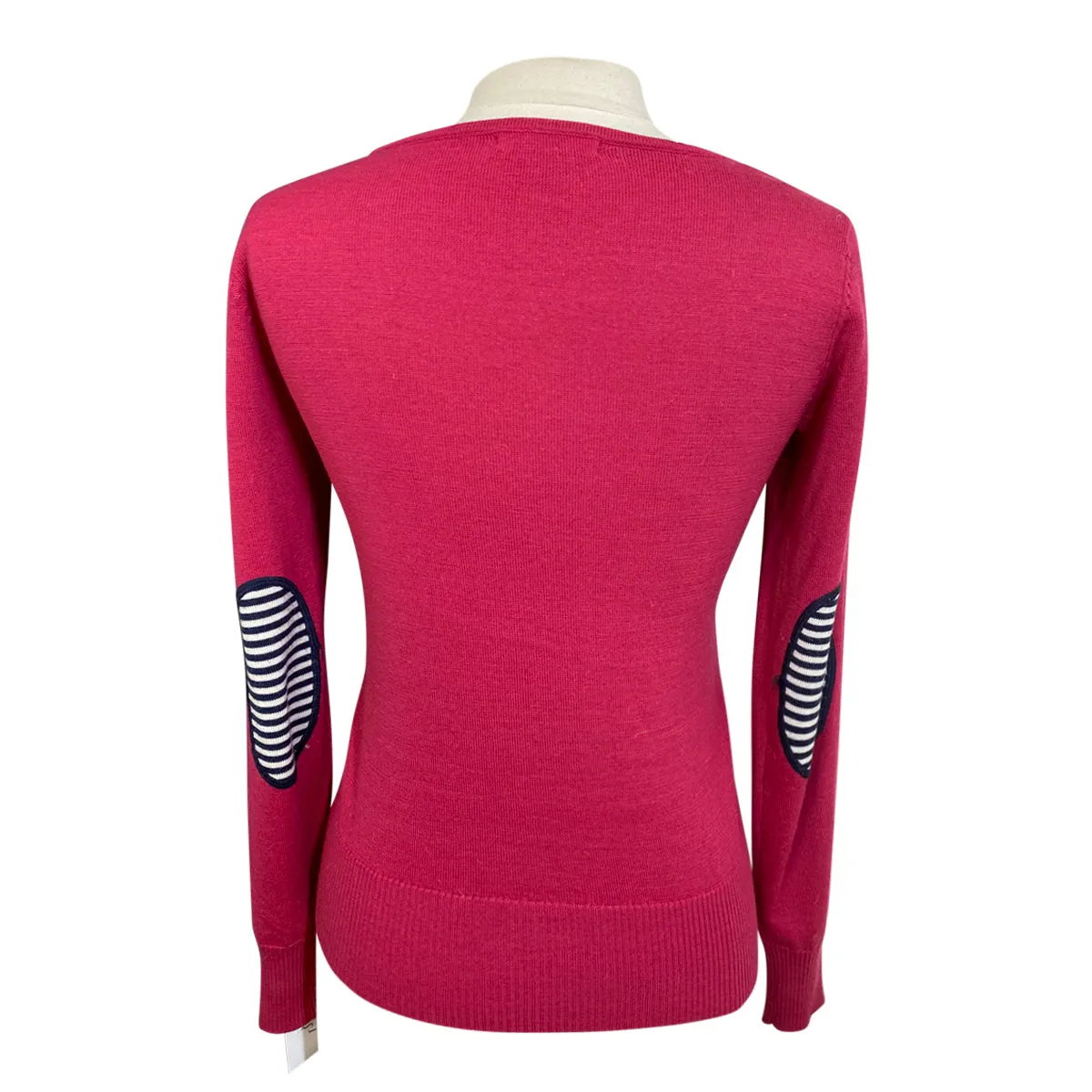 Ariat Wool Sweater in Pink/Navy and White Stripes - Women's Medium