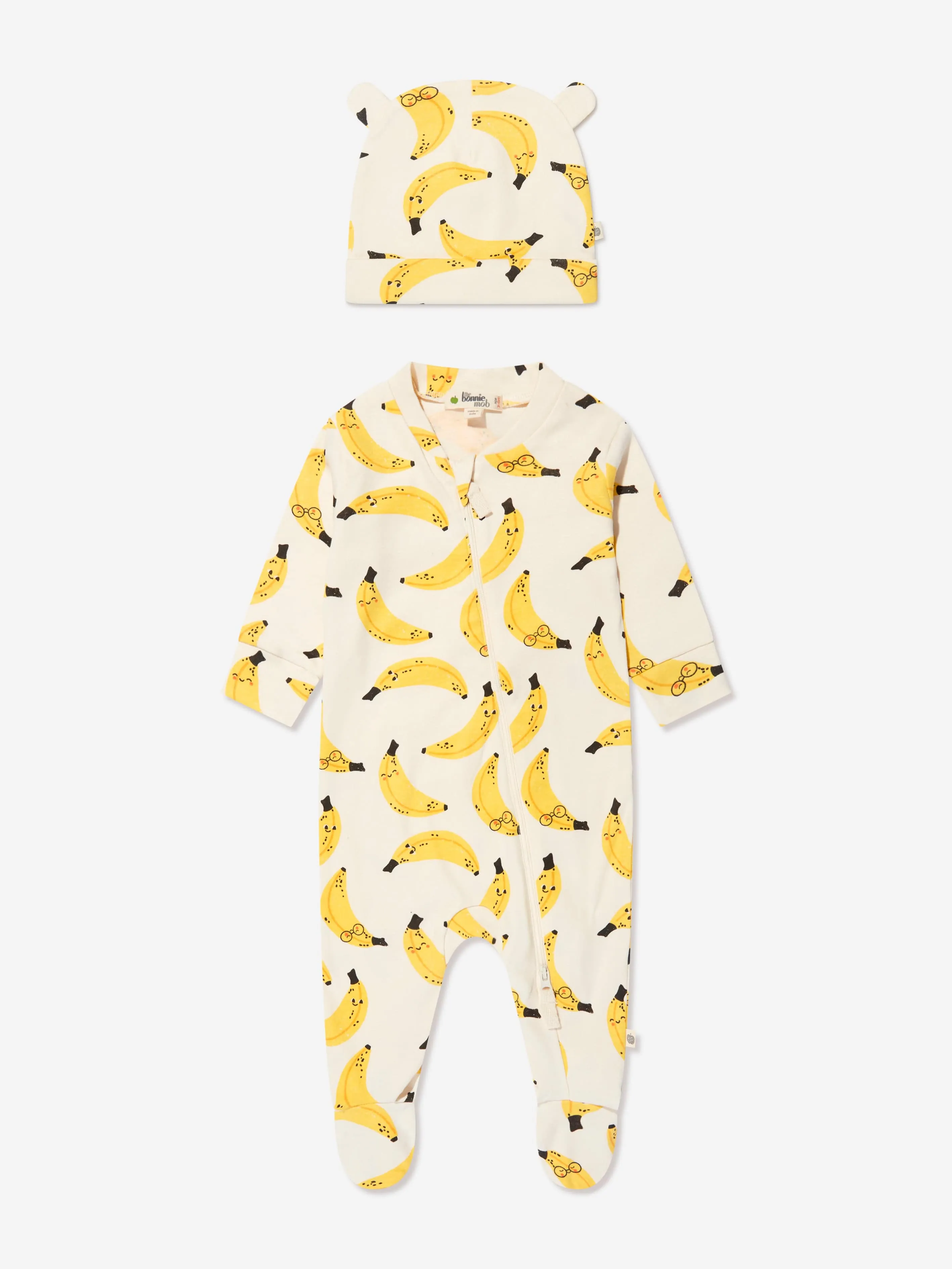 Baby Banana Sleepsuit And Hat Gift Set in Yellow