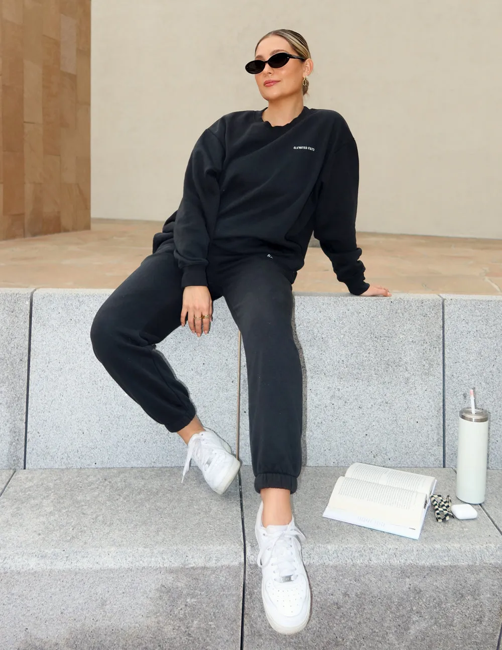 Basics Black Unisex Crewneck