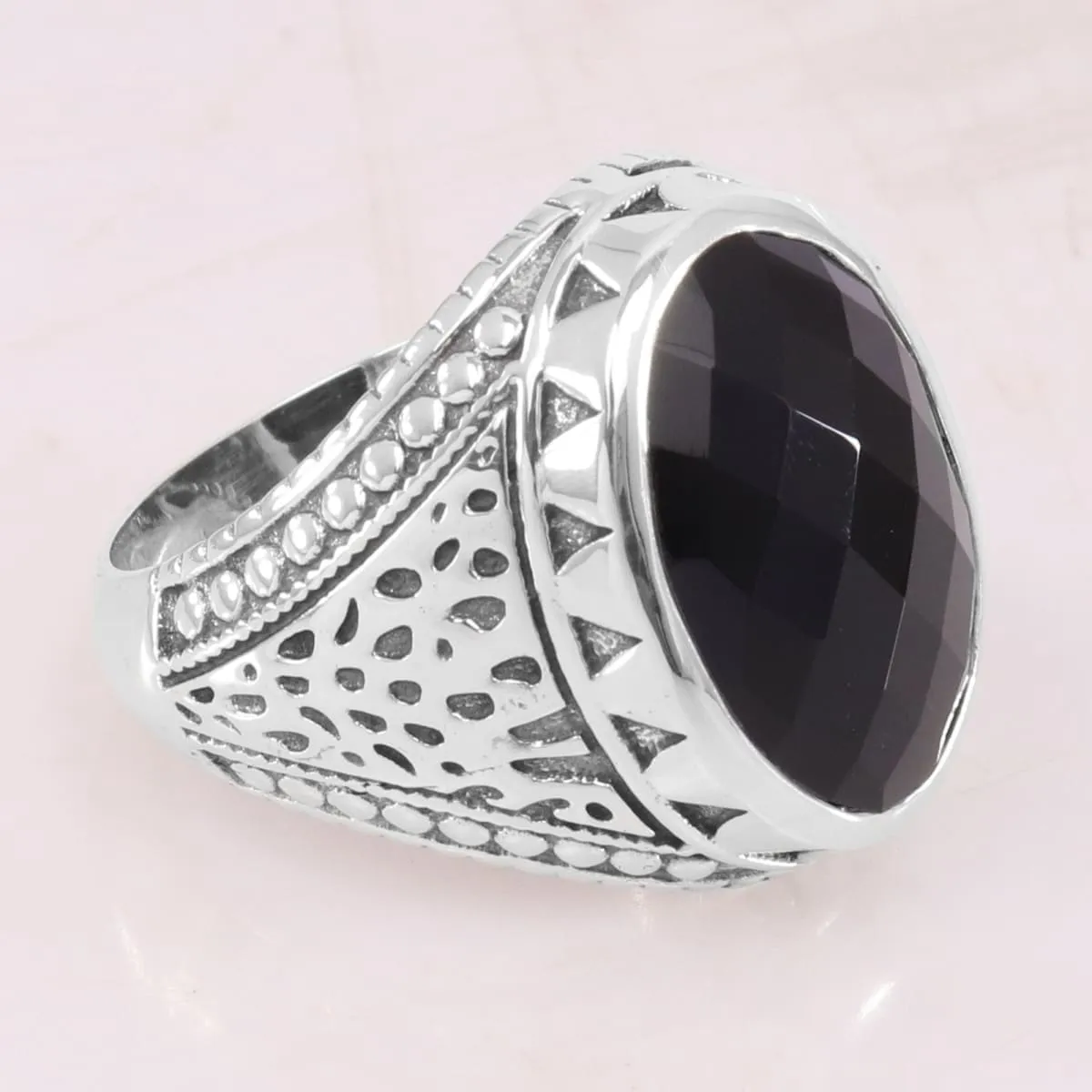 Black Onyx Ring 925 Sterling Silver Ring Onyx Ring Handmade Ring Gemstone Bezel Setting Ring For Men's