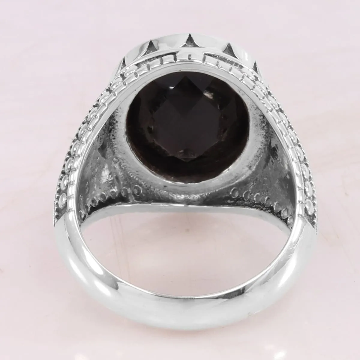 Black Onyx Ring 925 Sterling Silver Ring Onyx Ring Handmade Ring Gemstone Bezel Setting Ring For Men's