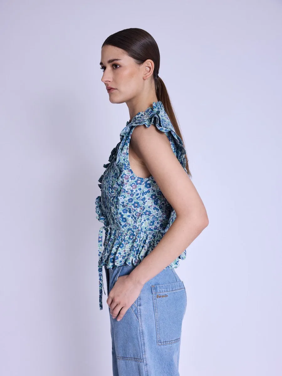 Blouse 18telma6iht Blue-Liberty-Print