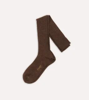 Brown Wool Over-the-Calf Socks