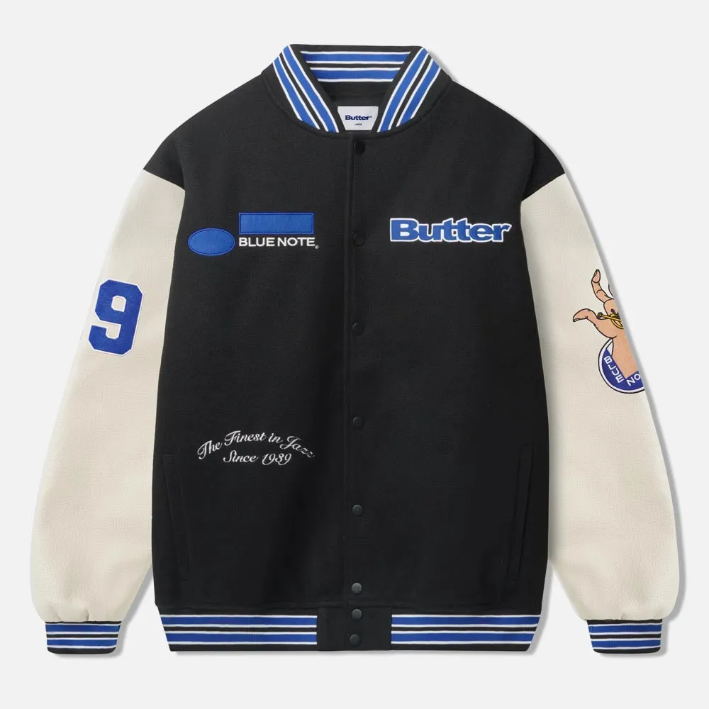 Butter Goods - Blue Note Varsity Jacket - Navy / Cream