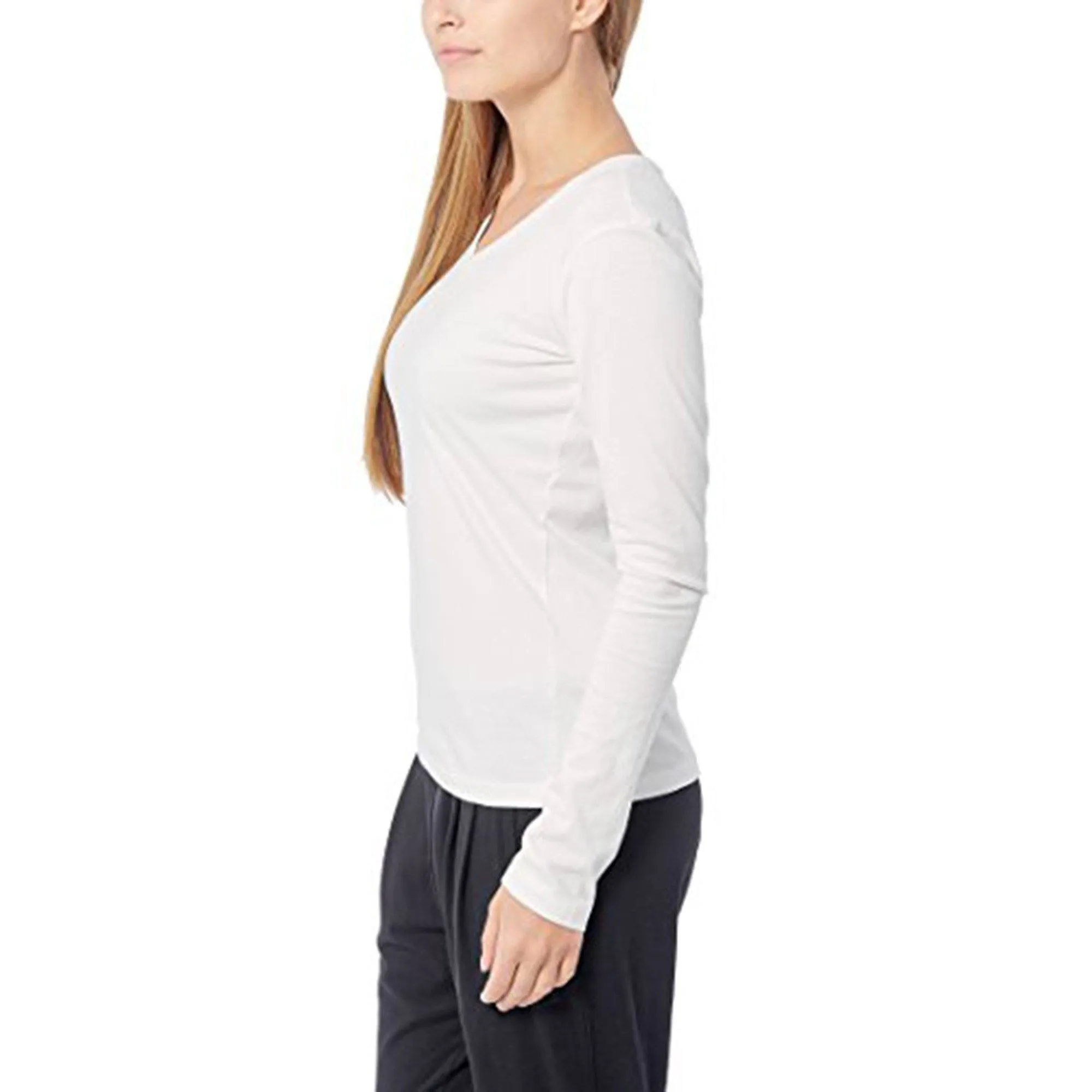 BYD Women's Long-Sleeve Tee: Elegance in 100% BCI Combed Cotton