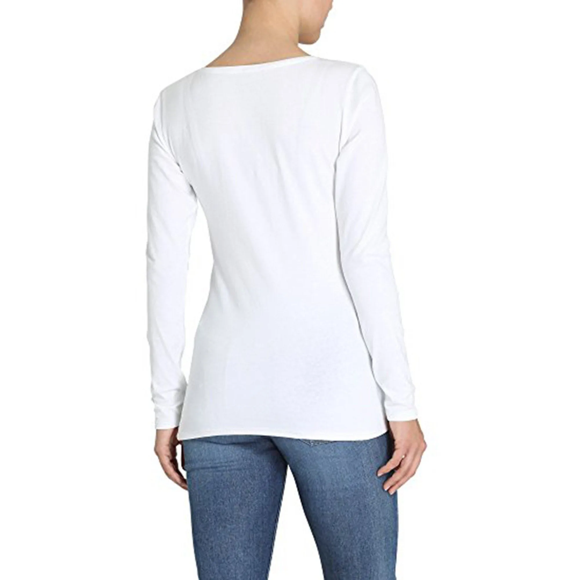 BYD Women's Long-Sleeve Tee: Elegance in 100% BCI Combed Cotton