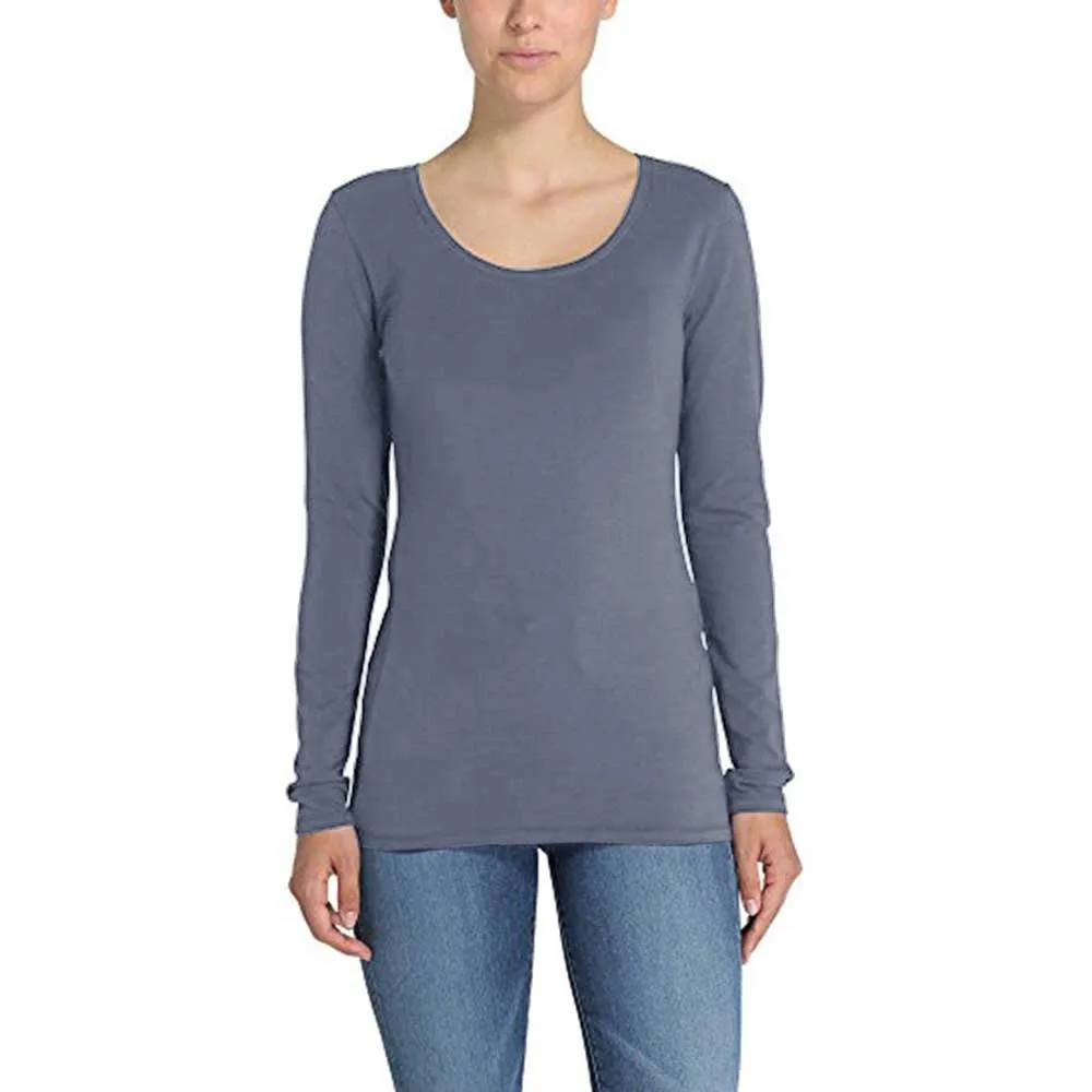 BYD Women's Long-Sleeve Tee: Elegance in 100% BCI Combed Cotton