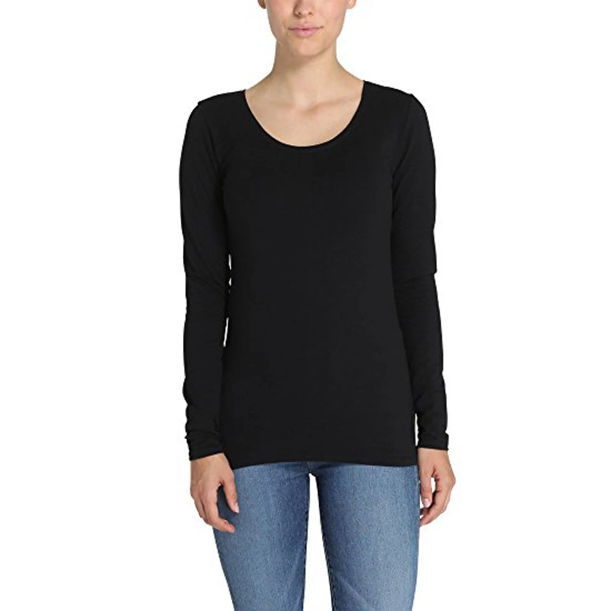 BYD Women's Long-Sleeve Tee: Elegance in 100% BCI Combed Cotton