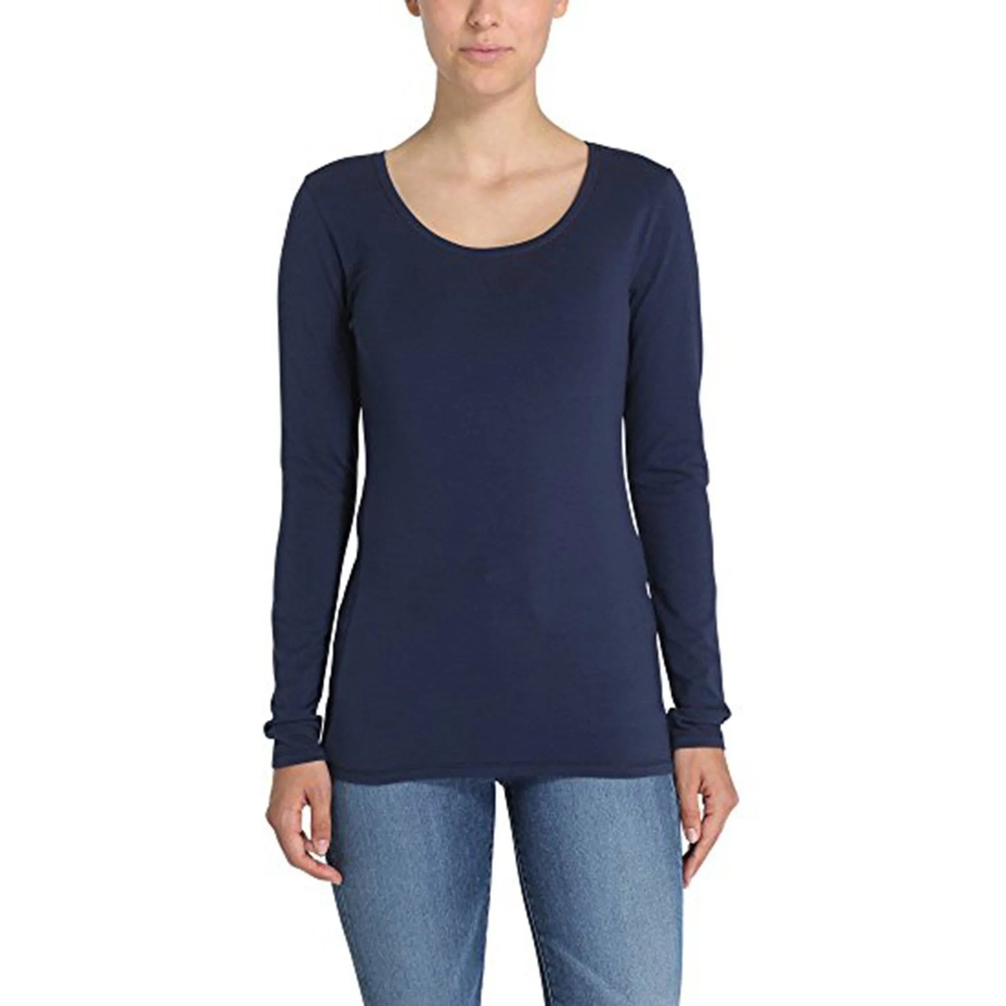 BYD Women's Long-Sleeve Tee: Elegance in 100% BCI Combed Cotton