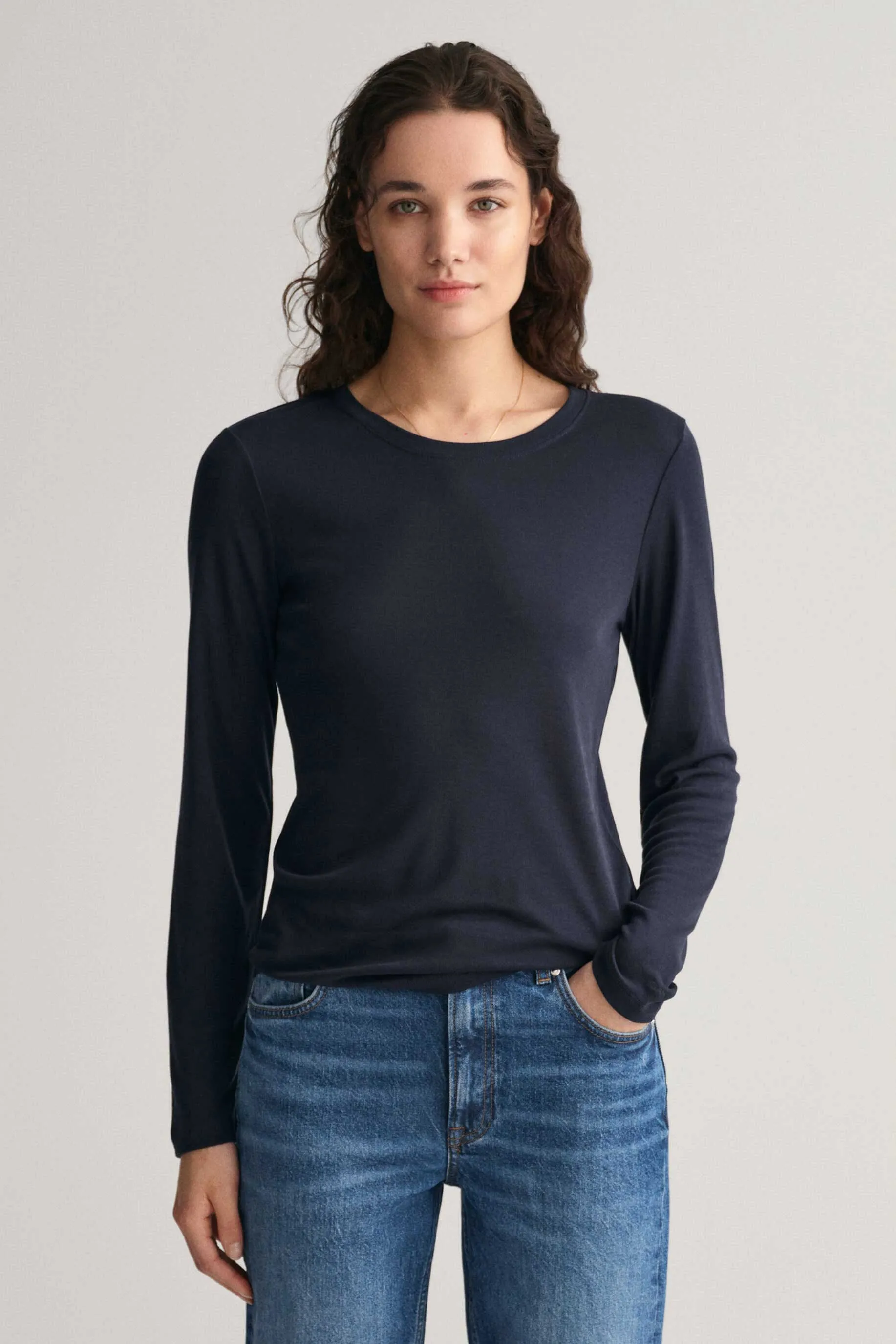 BYD Women's Long-Sleeve Tee: Elegance in 100% BCI Combed Cotton