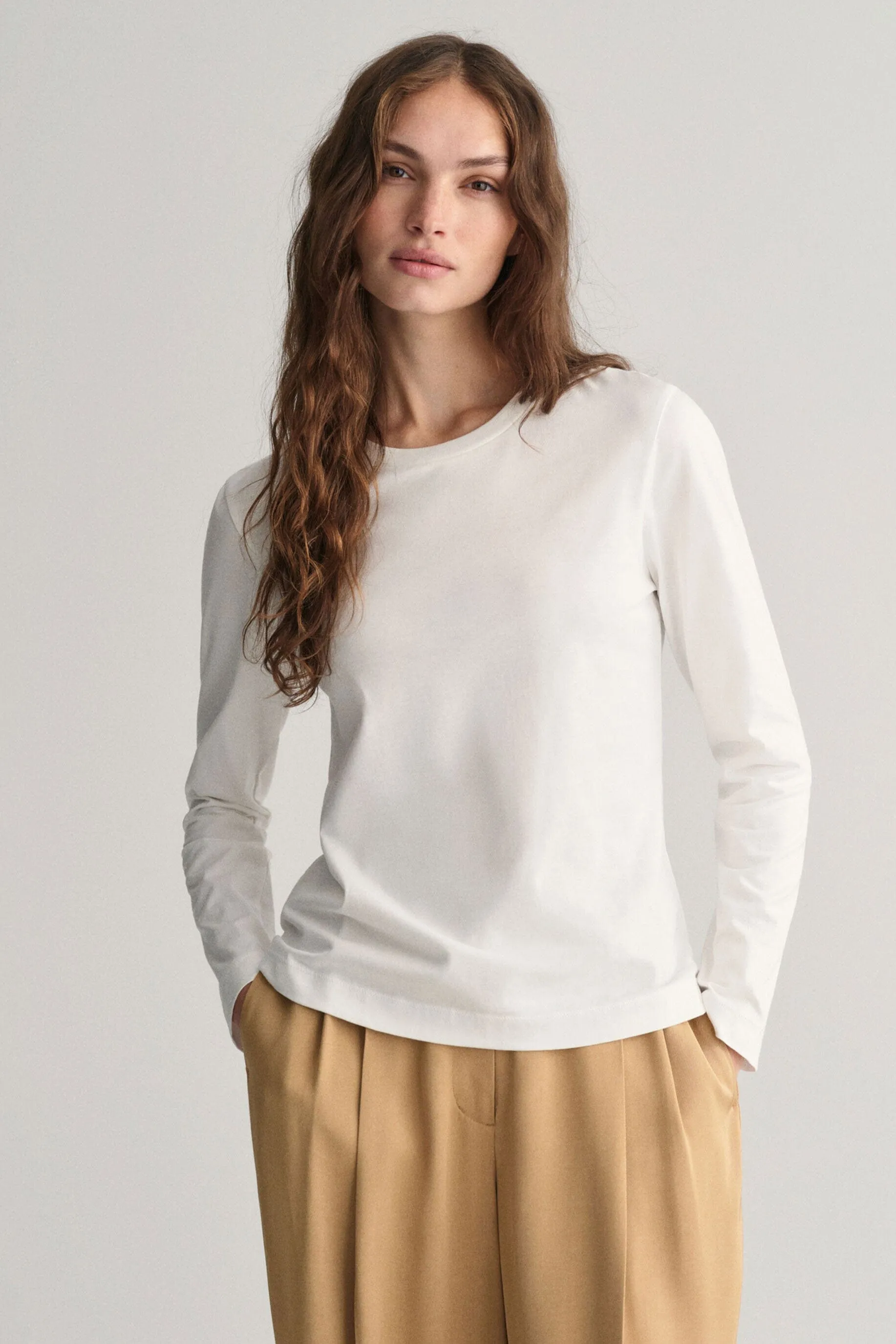 BYD Women's Long-Sleeve Tee: Elegance in 100% BCI Combed Cotton