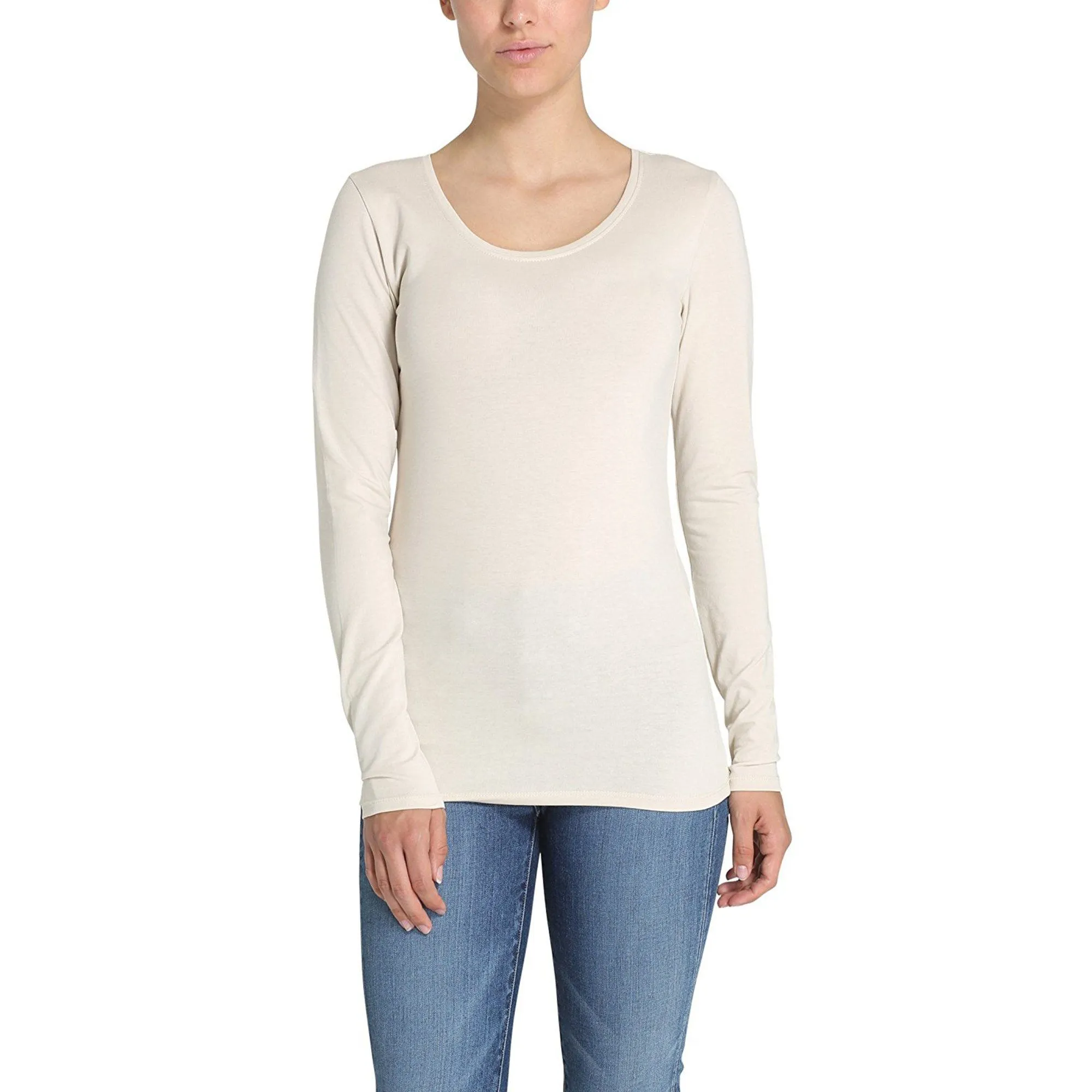 BYD Women's Long-Sleeve Tee: Elegance in 100% BCI Combed Cotton