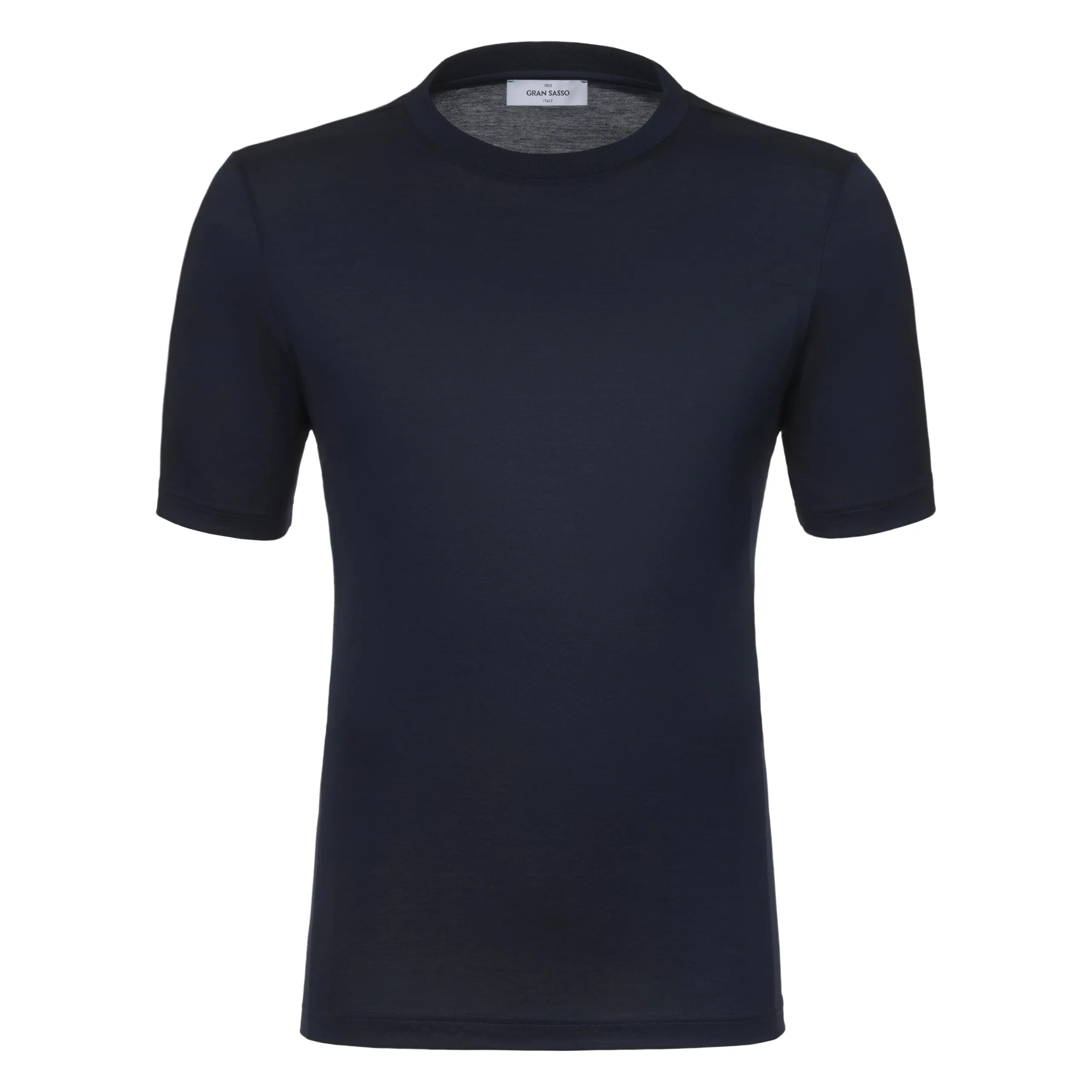 Cotton Crew-Neck T-Shirt in Navy Blue