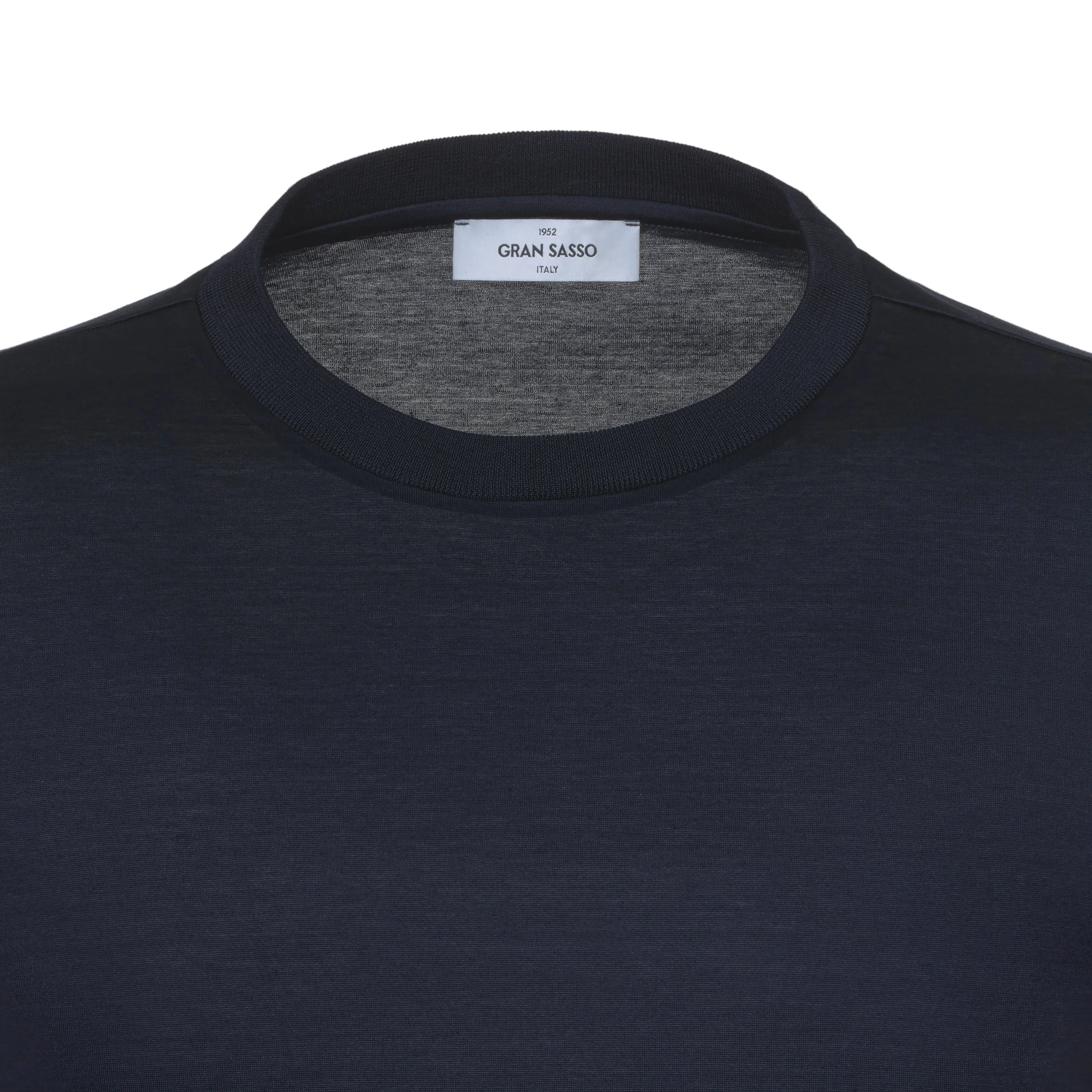 Cotton Crew-Neck T-Shirt in Navy Blue