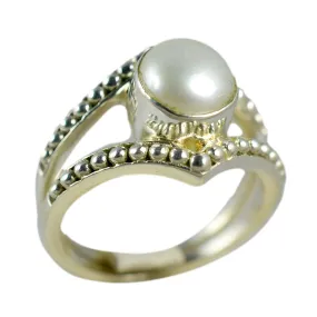 Freshwater Pearl 925 Solid Sterling Silver Handmade Ring Size 4-13 US