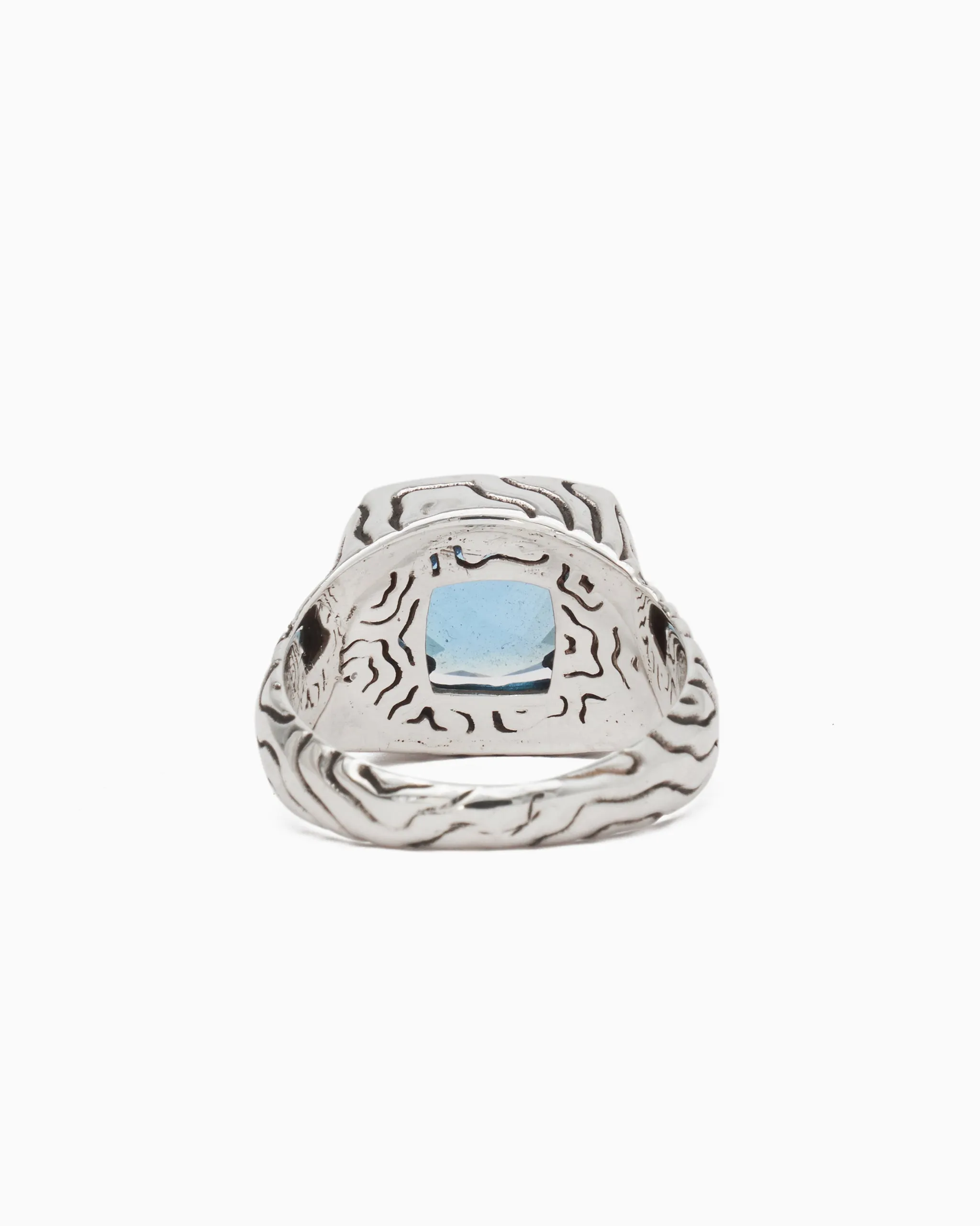 Gemstone Ring with Reef Texture - London Blue Topaz