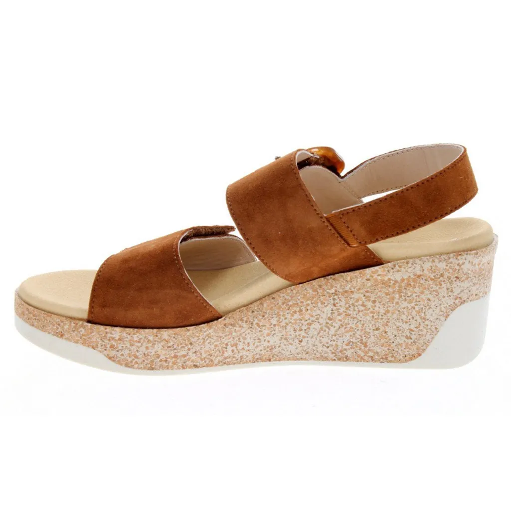 Giulia Velvet Leather Women's Wedge Sandals