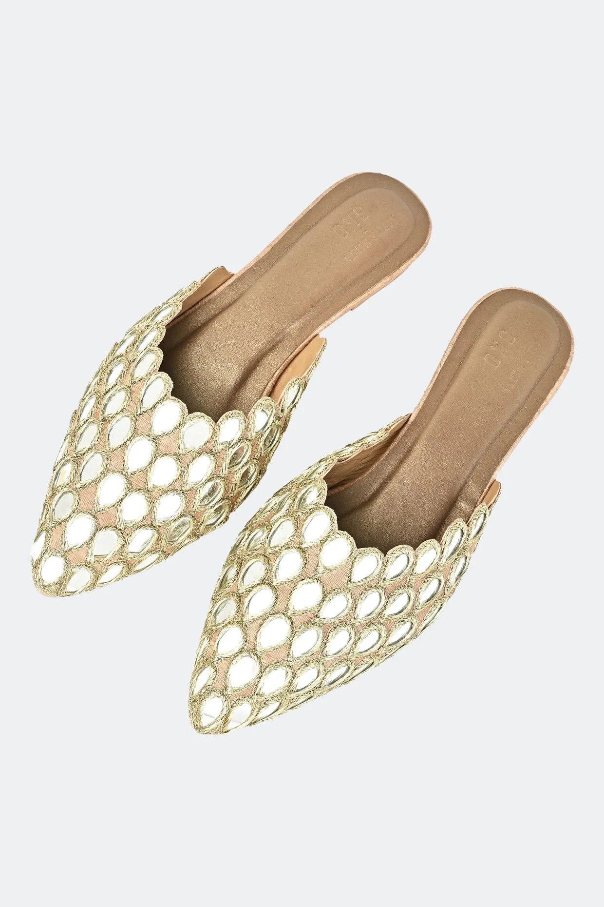 Glimmering Gold Mule For Women