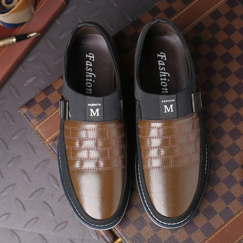 Hot Sale Men's Leather Slip On Shoes