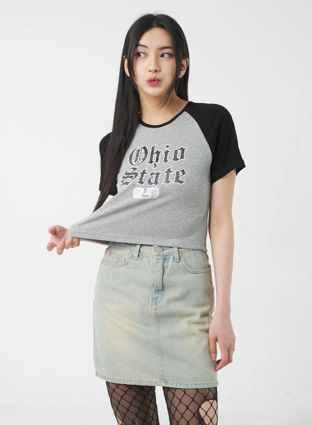 Light Denim Mini Skirt BY309