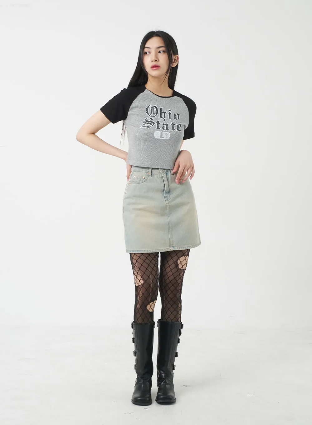 Light Denim Mini Skirt BY309