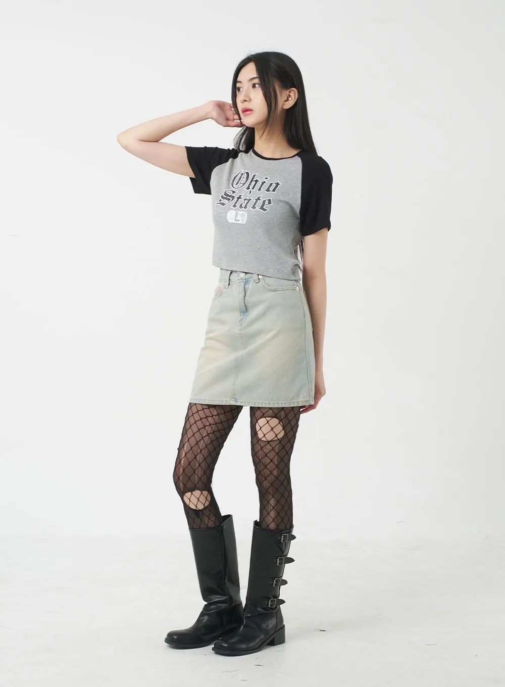 Light Denim Mini Skirt BY309