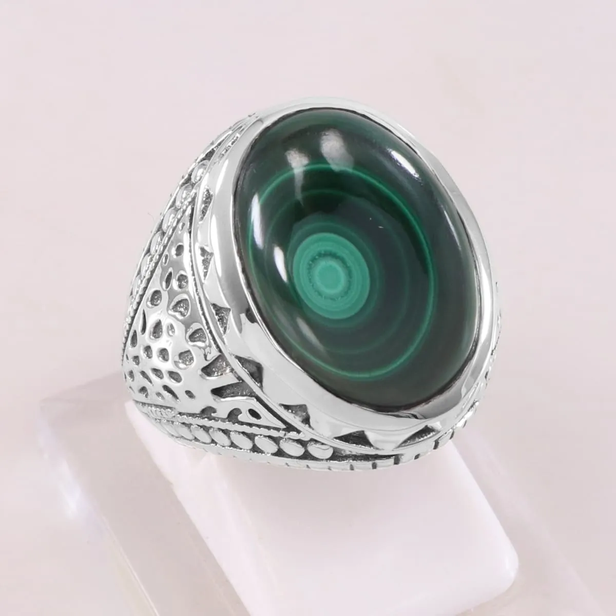 Malachite Ring Malachite Sterling Silver Ring Natural Malachite Gemstone 925 Sterling Silver Ring Handmade Ring Promise Silver Ring