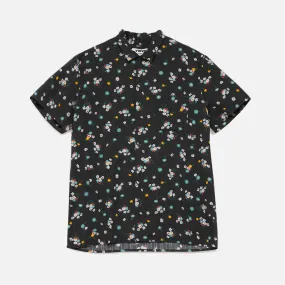 Malick Cotton Floral Seersucker Shirt - Black