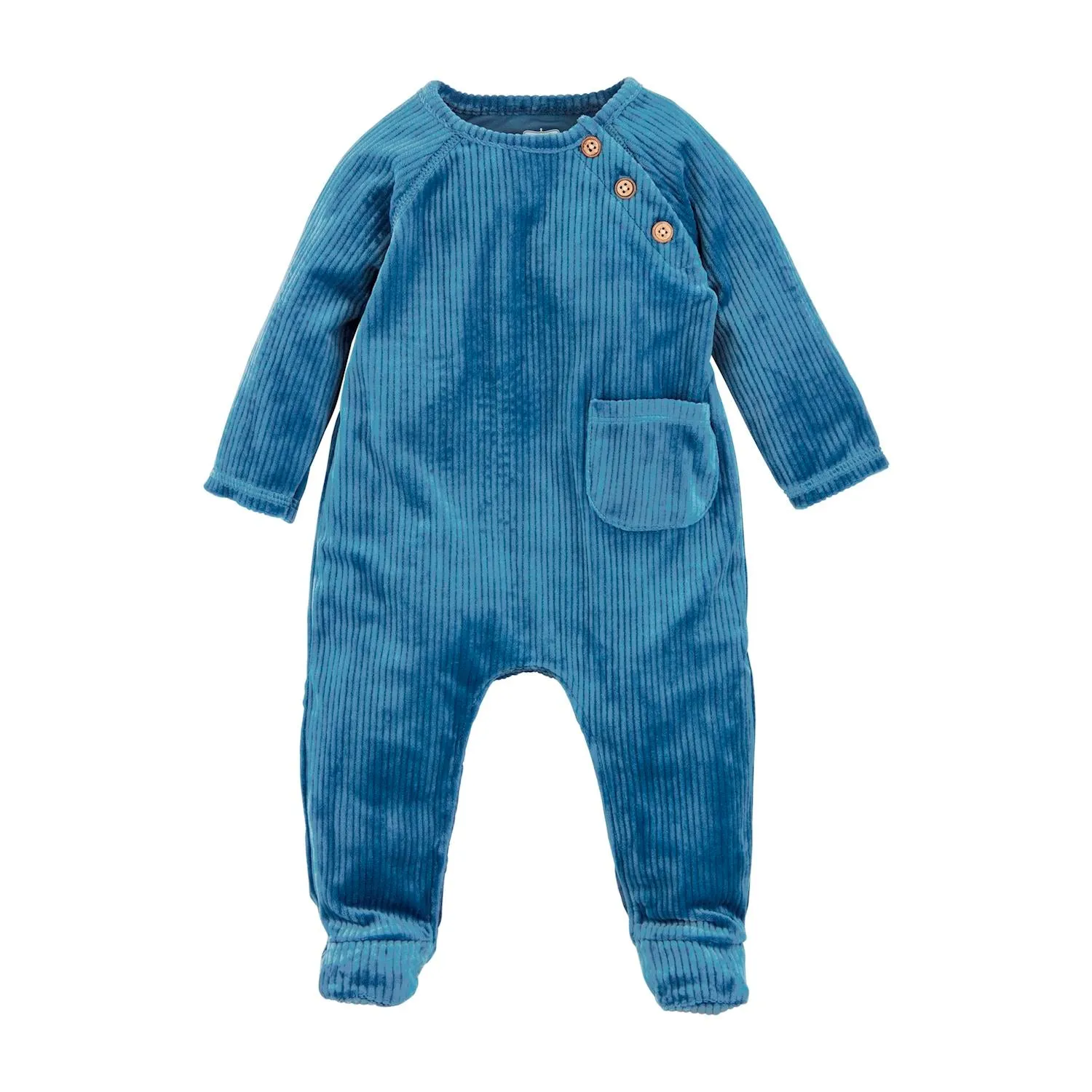 Mudpie Blue Velour Baby Sleeper