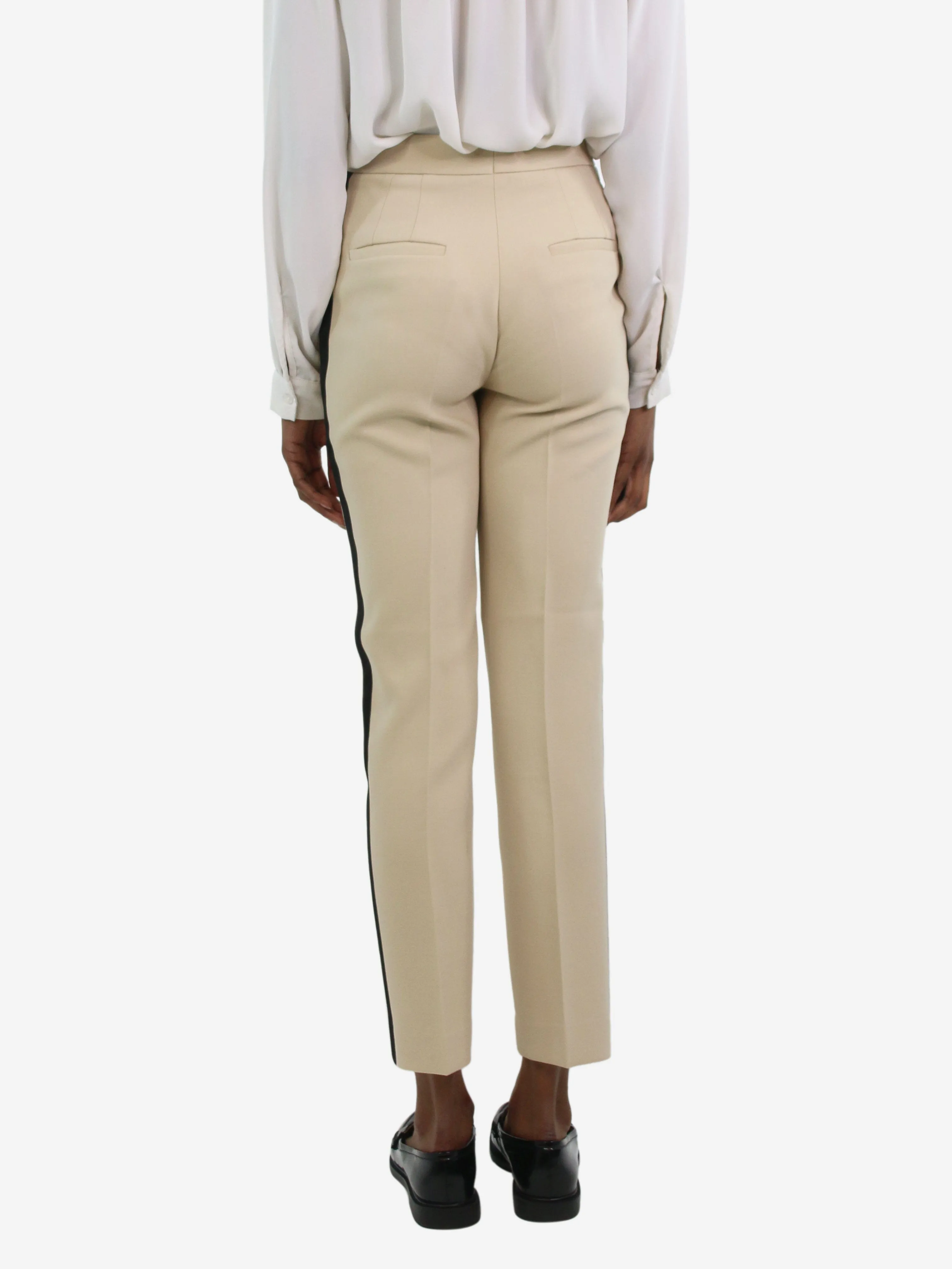 Neutral wool-blend side-stripe trousers - size IT 38