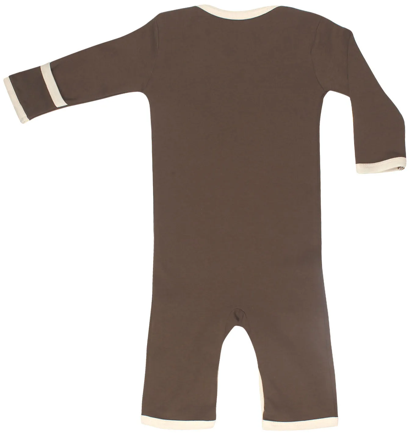 Organic Cotton Baby Long Sleeve Romper Jumpsuit GOTS Certified (Bark)