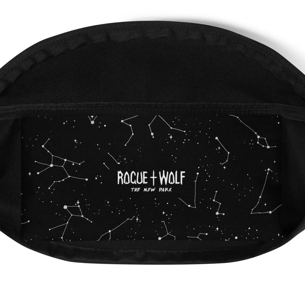 Purr Nebula Fanny Pack - Water-Resistant Waist Bag, Gym Essentials Witchy Grunge Goth Accessories, Vegan Yoga Gift