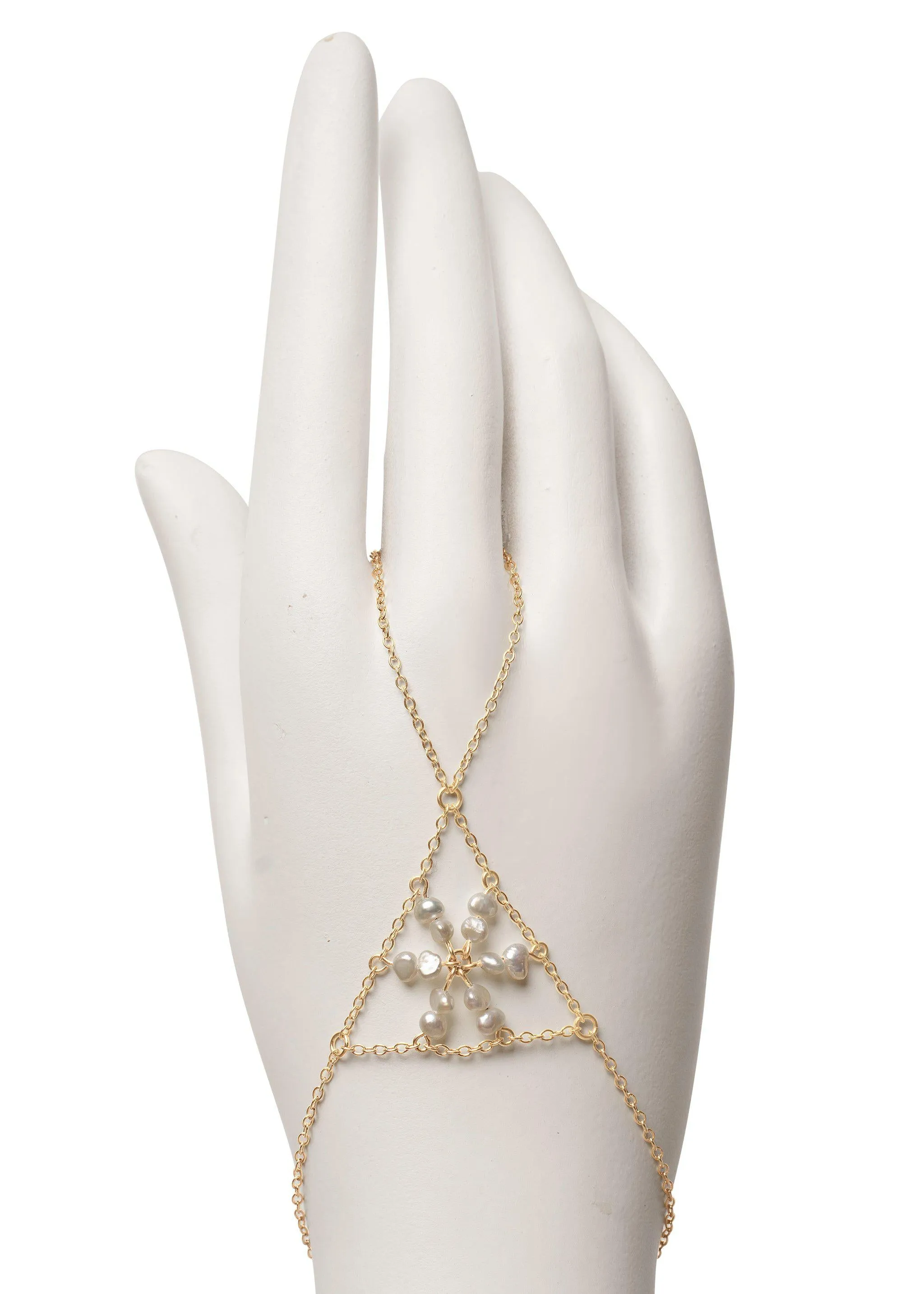 Pyramid Pearl Hand Chain