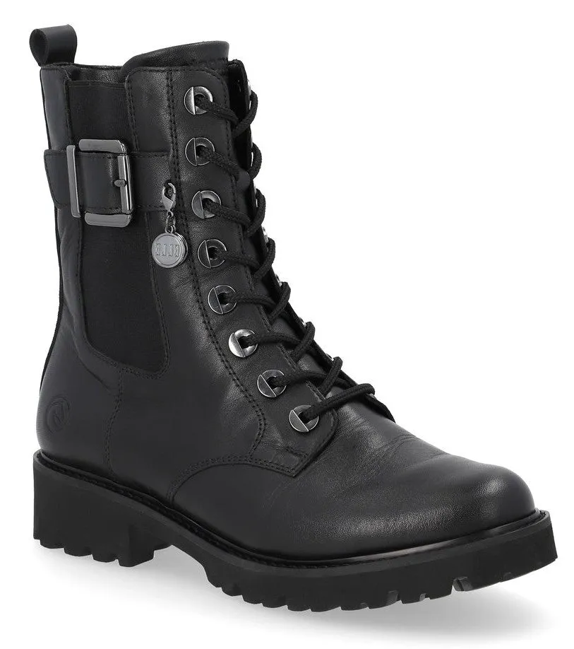 Remonte D8668-00 Womens Leather Lace Up Biker Boot