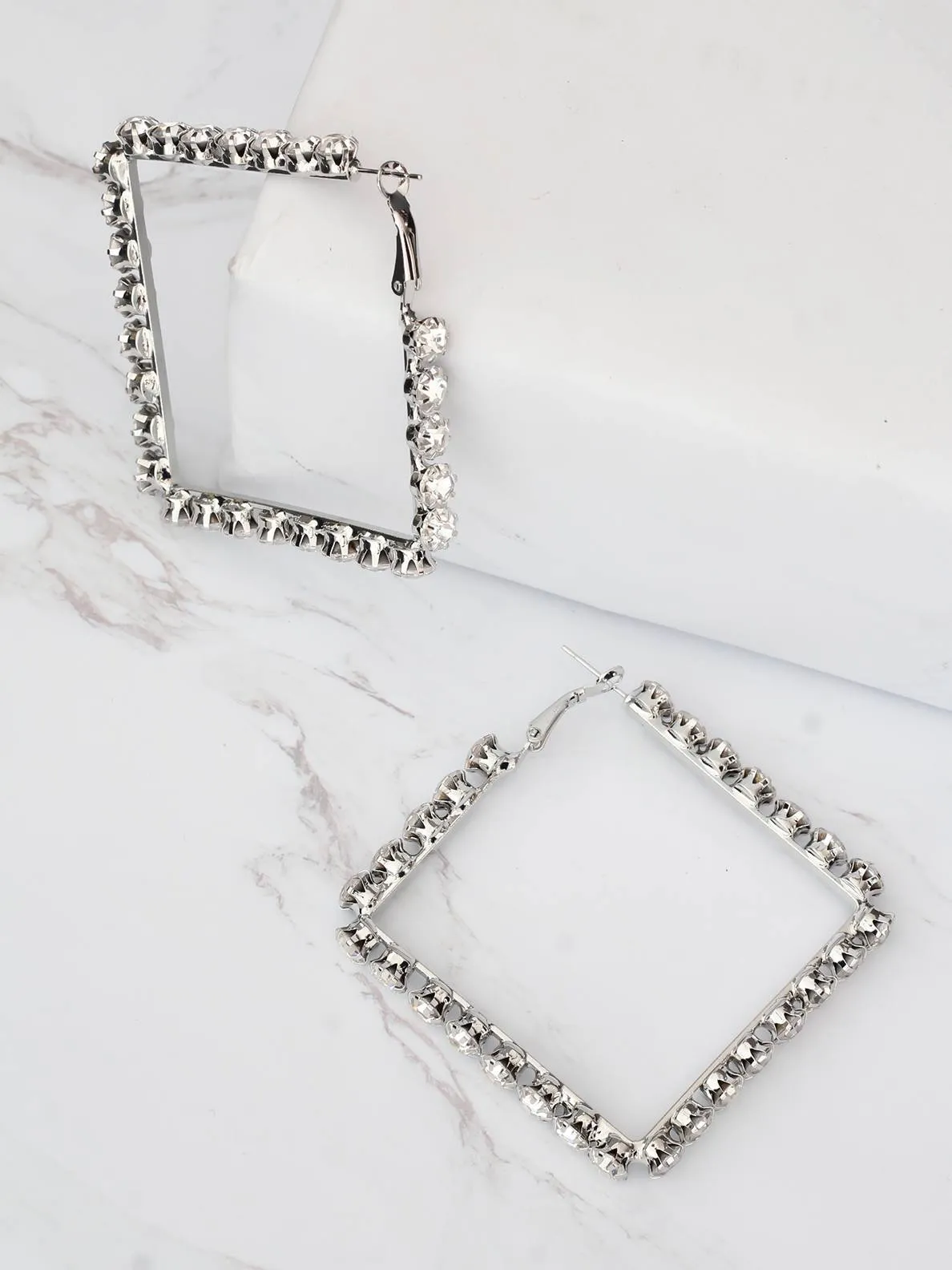 Rhomb Studded Hoops