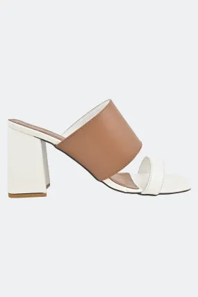 Rosa Tan/White Heels For Women