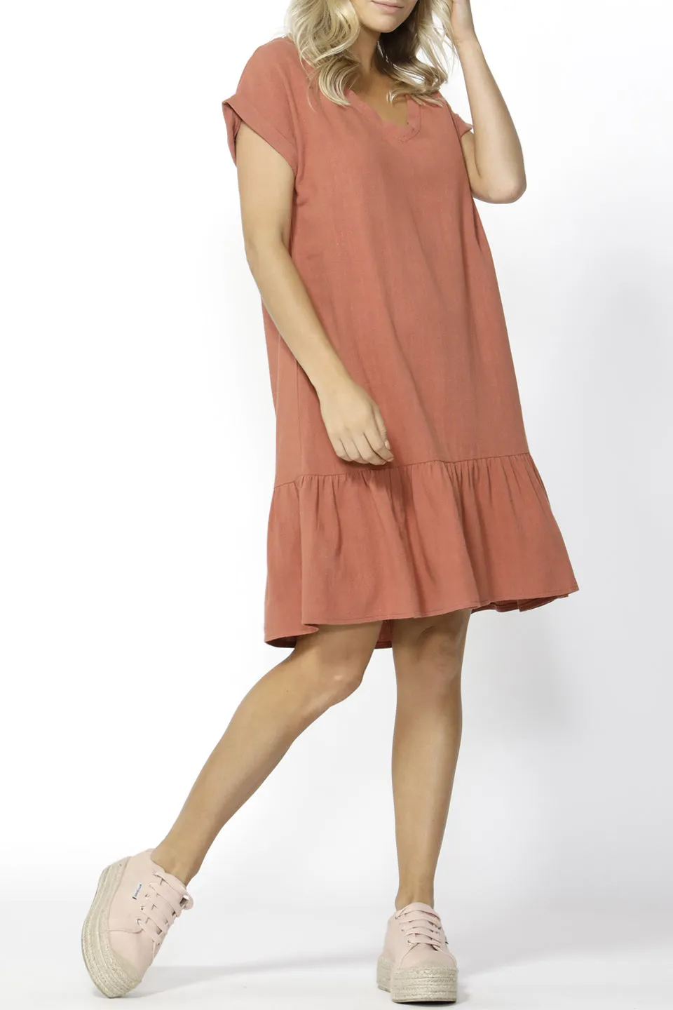 Ryland Rose Shift Ruffle Dress