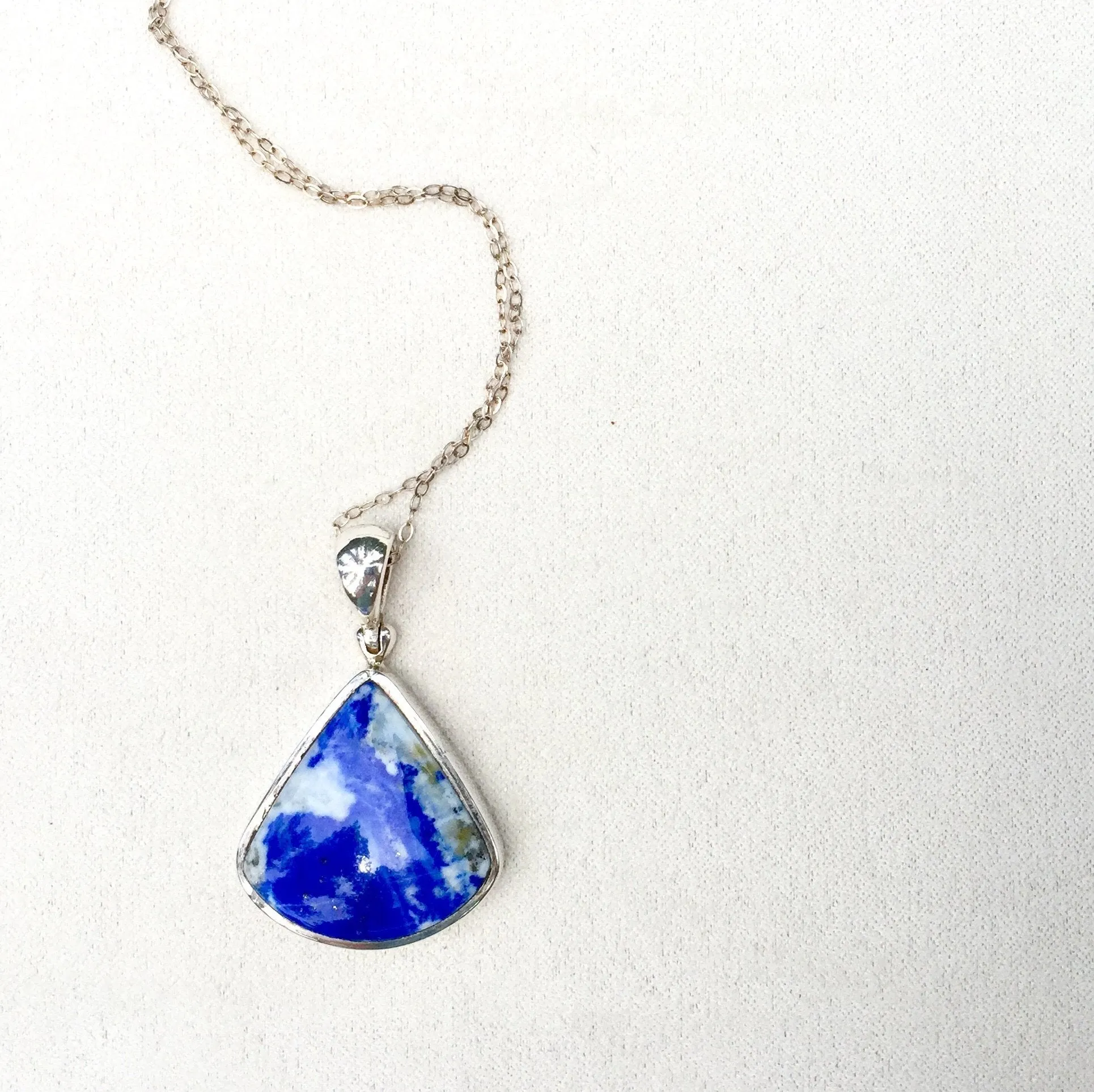 Sky and Cloud Lapis Pendant