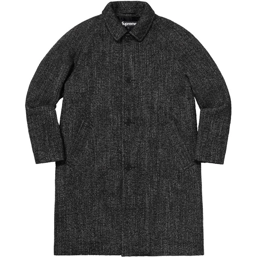 SUPREME WOOL TRENCH COAT-BLACK