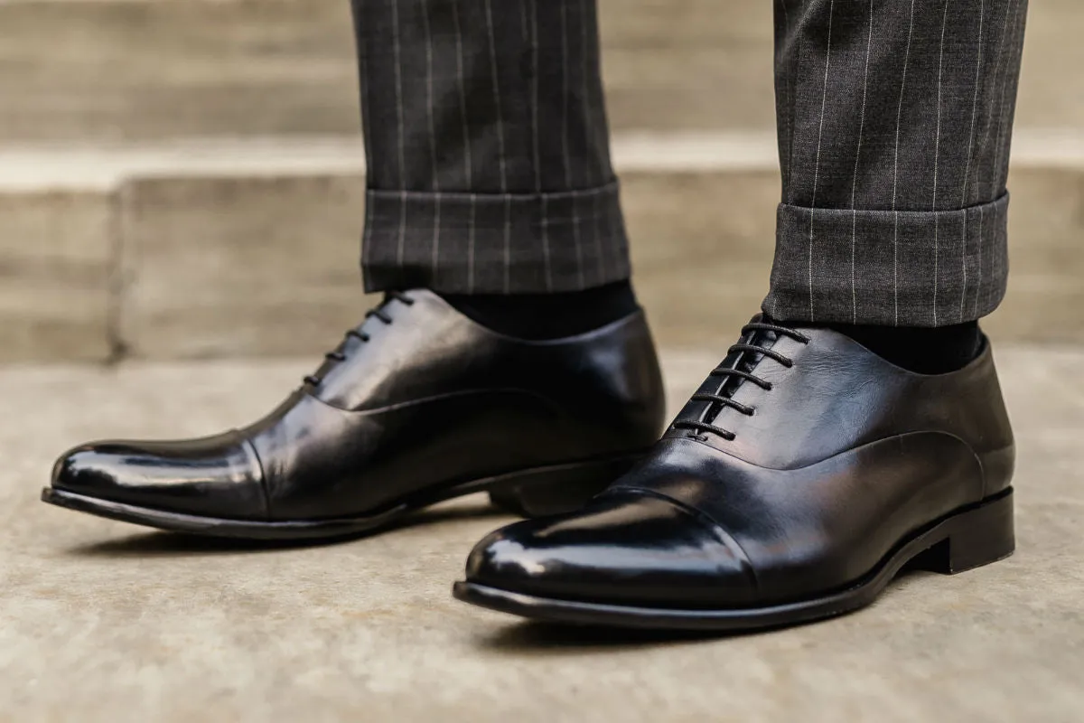 The Cagney Cap-Toe Oxford - Nero