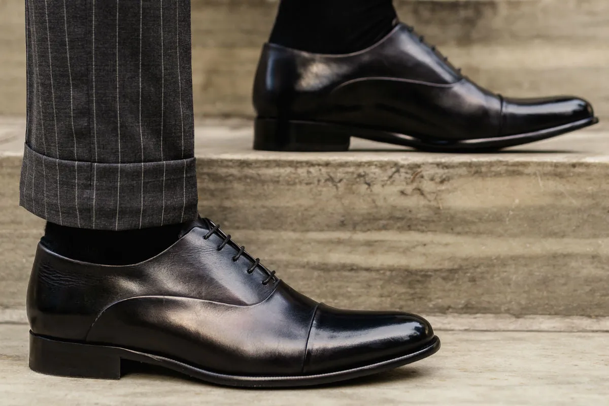 The Cagney Cap-Toe Oxford - Nero