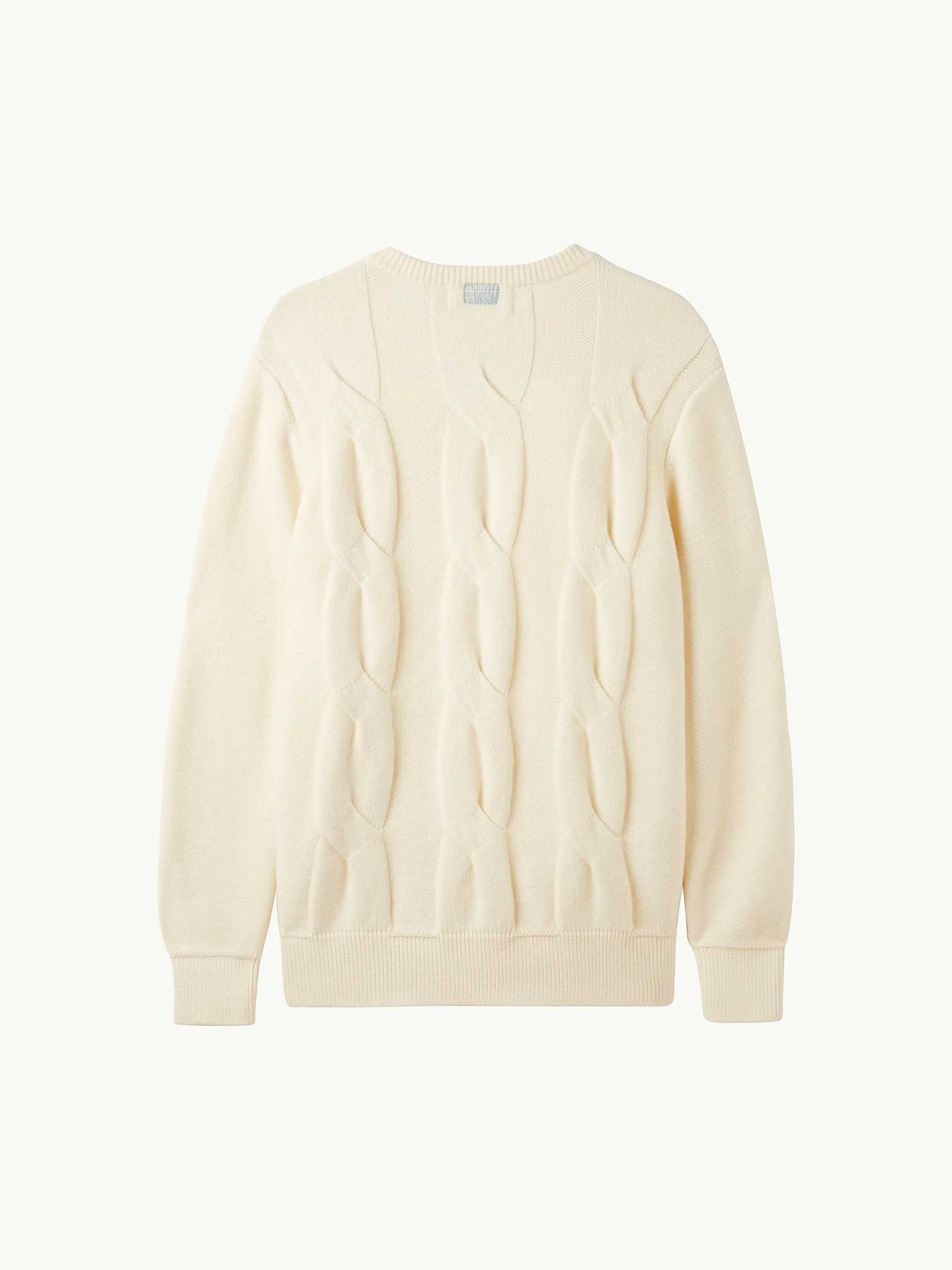 The Exploded Cable Crewneck - Raw White