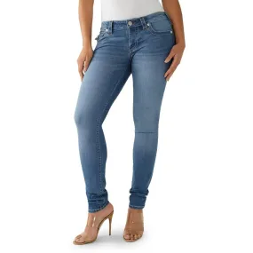 True Religion Womens Stella Low-Rise Medium Wash Skinny Jeans