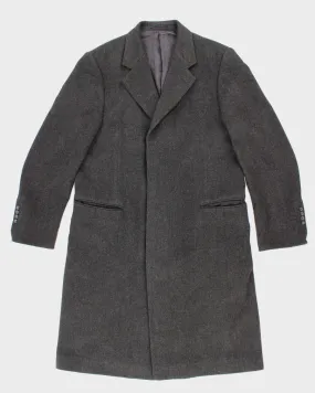 Vintage Men's Pure Wool Grey Overcoat - M/L