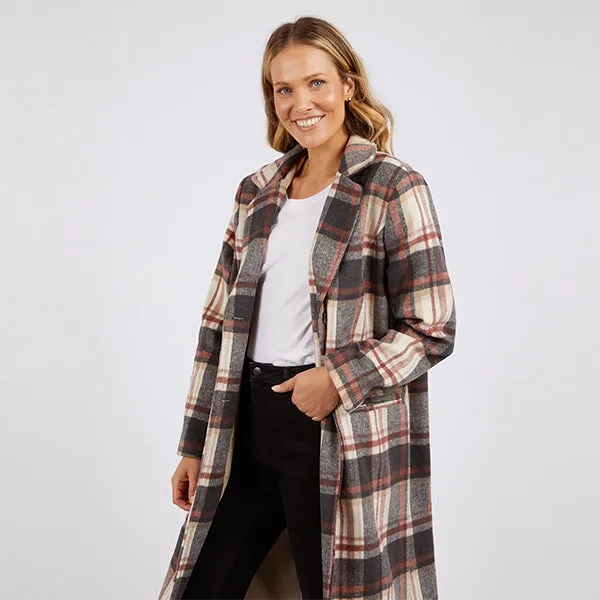 Westward Coat - Rust   Tan Check